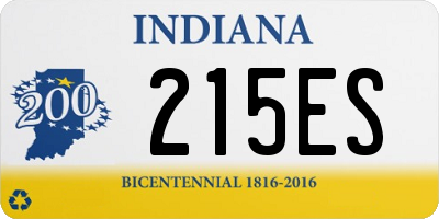 IN license plate 215ES