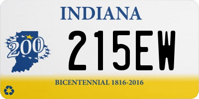 IN license plate 215EW