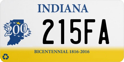 IN license plate 215FA