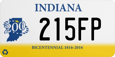 IN license plate 215FP