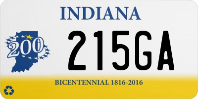 IN license plate 215GA