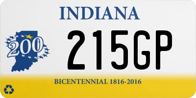 IN license plate 215GP