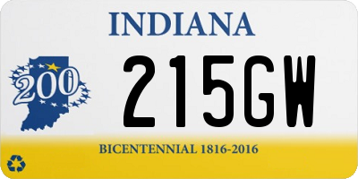 IN license plate 215GW