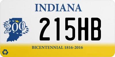 IN license plate 215HB