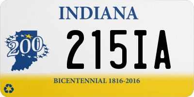 IN license plate 215IA