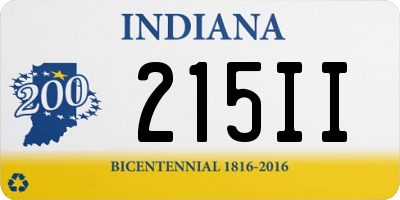 IN license plate 215II