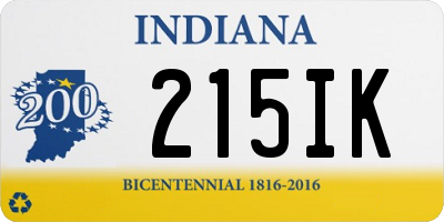 IN license plate 215IK