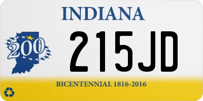 IN license plate 215JD