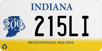 IN license plate 215LI