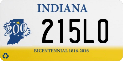 IN license plate 215LO