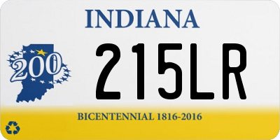 IN license plate 215LR