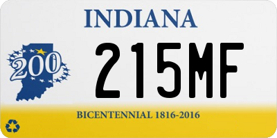 IN license plate 215MF