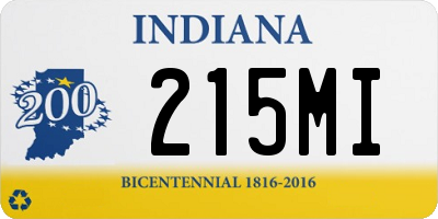 IN license plate 215MI