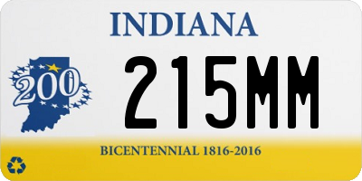 IN license plate 215MM