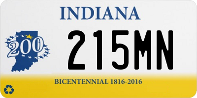 IN license plate 215MN