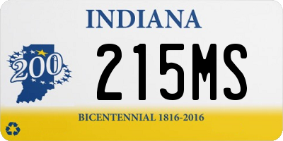 IN license plate 215MS