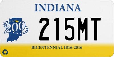 IN license plate 215MT