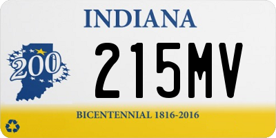 IN license plate 215MV