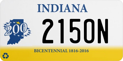 IN license plate 215ON