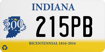 IN license plate 215PB