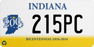 IN license plate 215PC