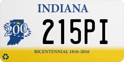 IN license plate 215PI