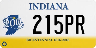 IN license plate 215PR