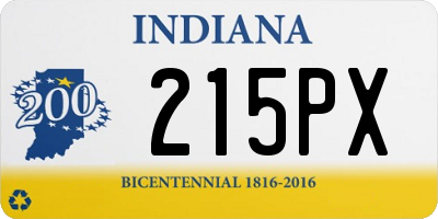 IN license plate 215PX