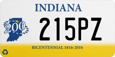 IN license plate 215PZ