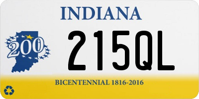 IN license plate 215QL