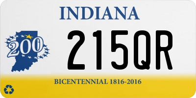 IN license plate 215QR