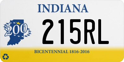 IN license plate 215RL