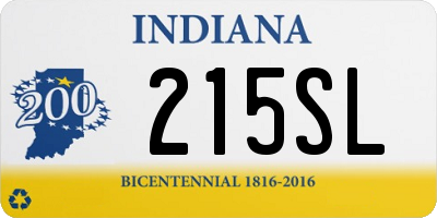 IN license plate 215SL