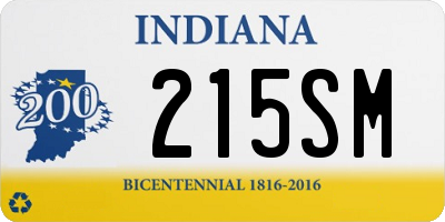 IN license plate 215SM