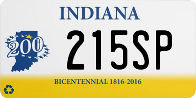 IN license plate 215SP