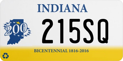 IN license plate 215SQ