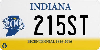 IN license plate 215ST