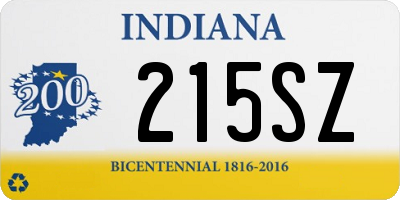 IN license plate 215SZ