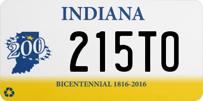 IN license plate 215TO