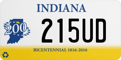 IN license plate 215UD