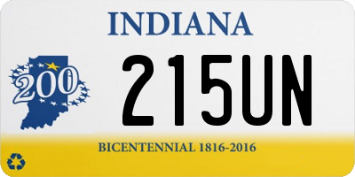 IN license plate 215UN