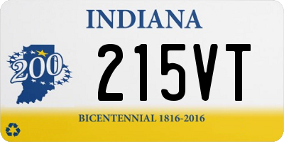 IN license plate 215VT