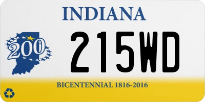 IN license plate 215WD