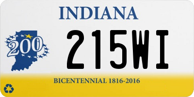 IN license plate 215WI