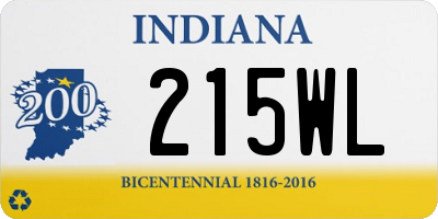 IN license plate 215WL