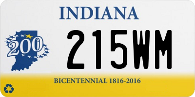 IN license plate 215WM