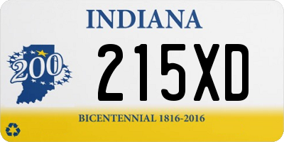 IN license plate 215XD