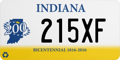 IN license plate 215XF