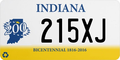 IN license plate 215XJ