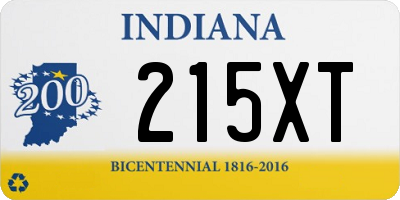 IN license plate 215XT